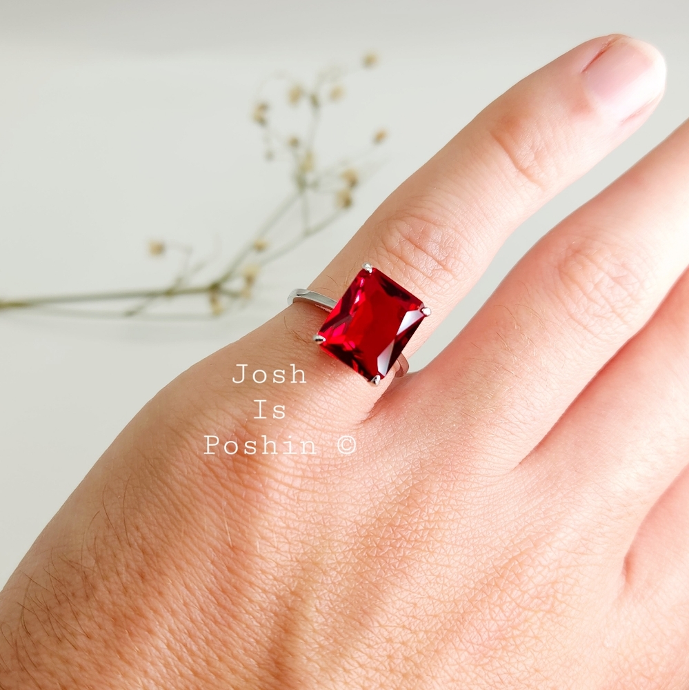 10*12MM Ruby ring in sterling silver - Picture 5 of 10